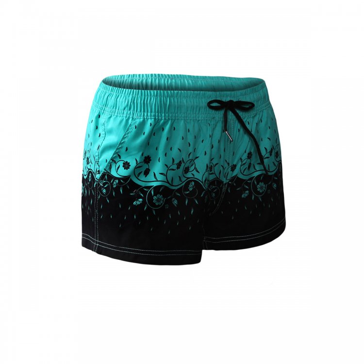 Green Floret Printed Women Swim Shorts