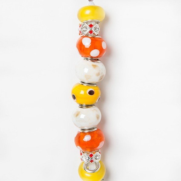 Trend strung beads, yellow-orange, 9PC