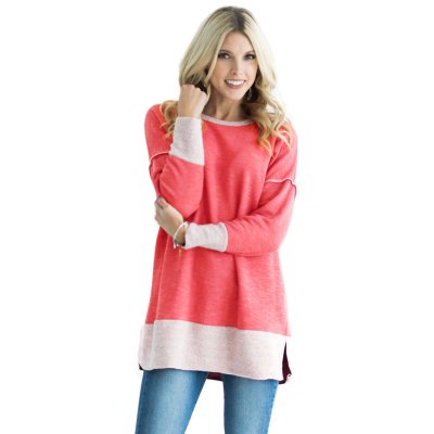 Red Two Tone French Terry Sweatshirt