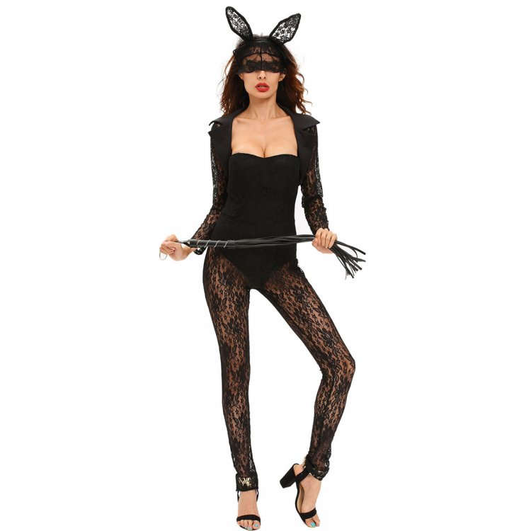 4pcs Long Sleeves Lace Bunny Costume