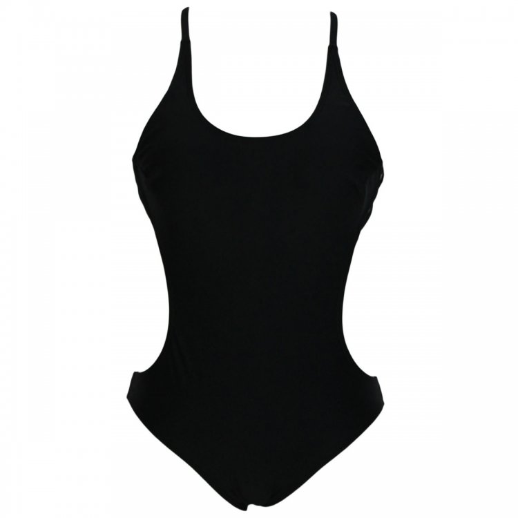 Plus Size Sexy Black One-piece Swimwear with Strings