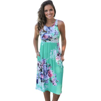 Fall in Love with Floral Print Boho Dress in Mint