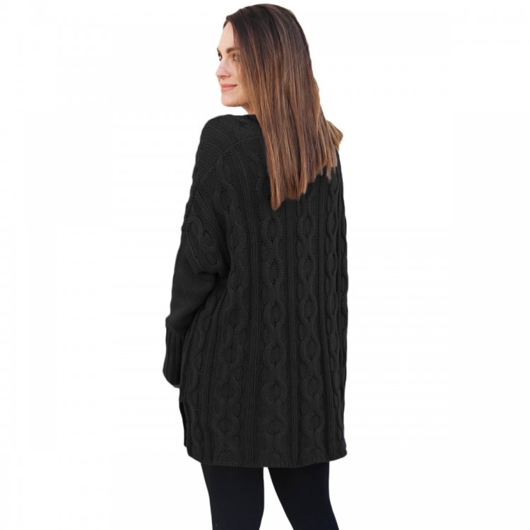 Black Oversized Cozy up Knit Sweater