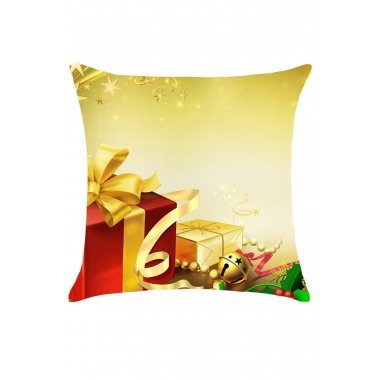 Christmas Gifts Pattern Linen Throw Pillow Case