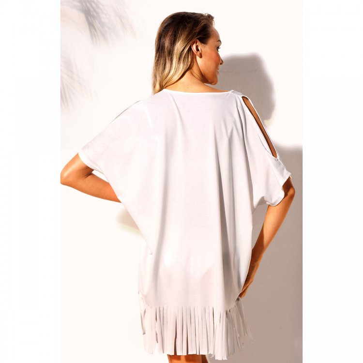 White Loose Fit Take me to the BEACH Cover up