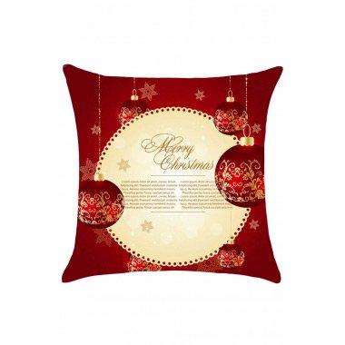 Best Wishes Merry Christmas Card Print Throw Pillow Cover